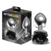 Plug anal plateado con rosa negra - Imagen 2