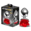 Plug anal de metal con rosa roja - Imagen 2