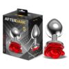 Plug anal de metal con rosa roja