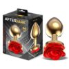 Plug anal dorado con rosa roja - Imagen 2