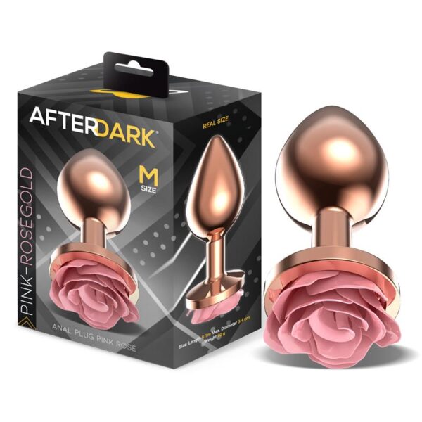 Plug anal oro rosa con rosa - Imagen 2