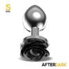 Plug anal plateado con rosa negra - Imagen 3