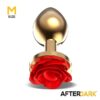 Plug anal dorado con rosa roja - Imagen 6