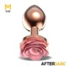 Plug anal oro rosa con rosa - Imagen 6