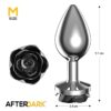 Plug anal plateado con rosa negra - Imagen 7