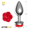 Plug anal de metal con rosa roja - Imagen 7