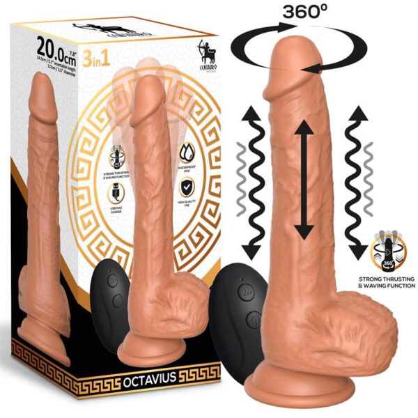 Octavius. Dildo con vibración, thrusting y waving 360º [20 cm]